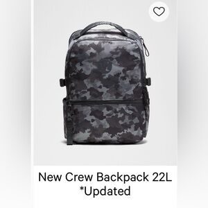 Lululemon Athletica Black Camouflage Backpack